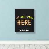 STIJLVOL MODERN ZWART GEVERIFIEERD BRANDED CANVAS AFDRUK (Insitu (Houten vloer))