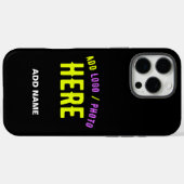 STIJLVOL MODERN ZWART GEVERIFIEERD BRANDED Case-Mate iPhone CASE (Achterkant (horizontaal))