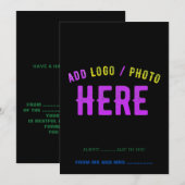 STIJLVOL MODERN  ZWART GEVERIFIEERD BRANDED FEESTDAGENKAART (Voorkant / Achterkant)