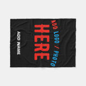 STIJLVOL MODERN  ZWART GEVERIFIEERD BRANDED FLEECE DEKEN (Voorkant (Horizontaal))