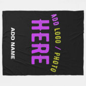 STIJLVOL MODERN  ZWART GEVERIFIEERD BRANDED FLEECE DEKEN (Voorkant (Horizontaal))