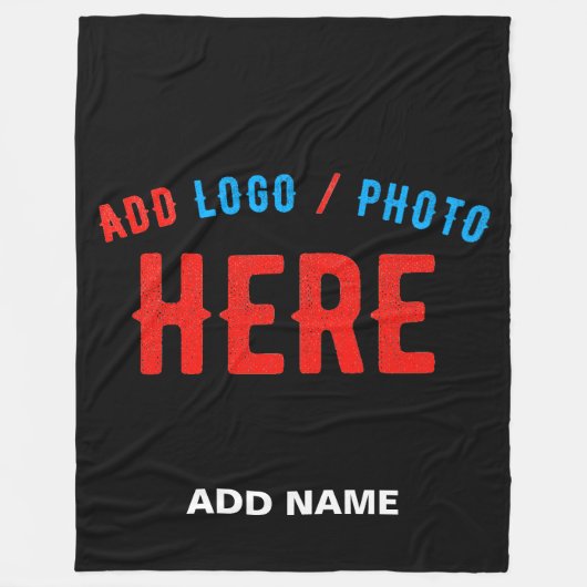 STIJLVOL MODERN  ZWART GEVERIFIEERD BRANDED FLEECE DEKEN (Voorkant)