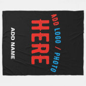 STIJLVOL MODERN  ZWART GEVERIFIEERD BRANDED FLEECE DEKEN (Voorkant (Horizontaal))