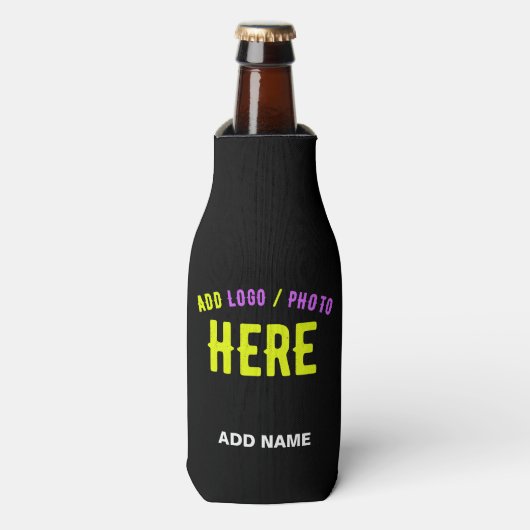 STIJLVOL MODERN ZWART GEVERIFIEERD BRANDED FLESJESKOELER (Fles Voorkant)