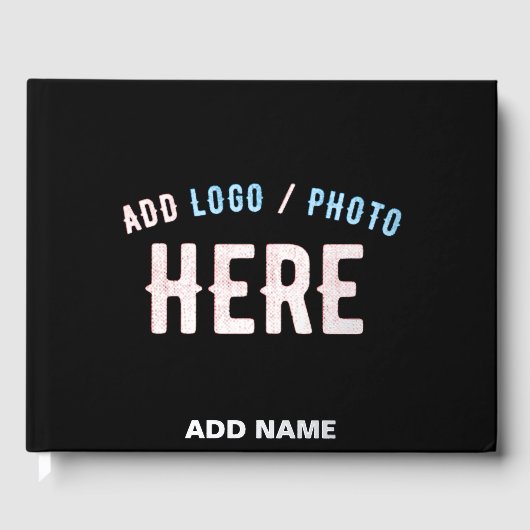 STIJLVOL MODERN ZWART GEVERIFIEERD BRANDED GASTENBOEK (Voorkant)