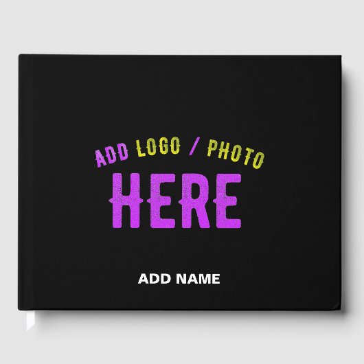 STIJLVOL MODERN  ZWART GEVERIFIEERD BRANDED GASTENBOEK (Voorkant)