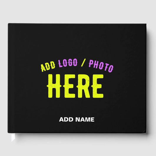 STIJLVOL MODERN  ZWART GEVERIFIEERD BRANDED GASTENBOEK (Voorkant)