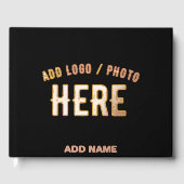 STIJLVOL MODERN  ZWART GEVERIFIEERD BRANDED GASTENBOEK (Voorkant)