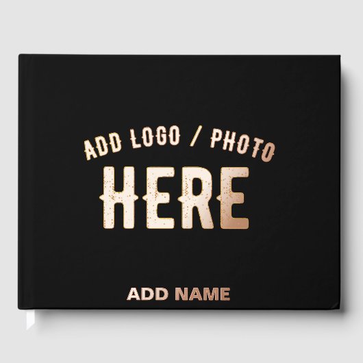 STIJLVOL MODERN  ZWART GEVERIFIEERD BRANDED GASTENBOEK (Voorkant)