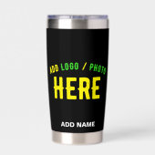 STIJLVOL MODERN  ZWART GEVERIFIEERD BRANDED GEÏSOLEERDE DRINKBEKER (Achterkant)