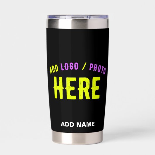 STIJLVOL MODERN ZWART GEVERIFIEERD BRANDED GEÏSOLEERDE DRINKBEKER (Voorkant)