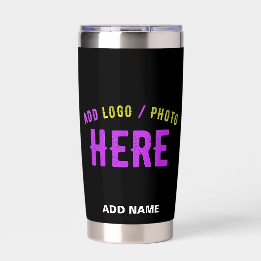 STIJLVOL MODERN  ZWART GEVERIFIEERD BRANDED GEÏSOLEERDE DRINKBEKER (Voorkant)