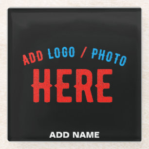 STIJLVOL MODERN  ZWART GEVERIFIEERD BRANDED GLAZEN ONDERZETTER