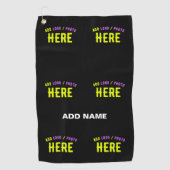 STIJLVOL MODERN  ZWART GEVERIFIEERD BRANDED GOLFHANDDOEK (Voorkant)