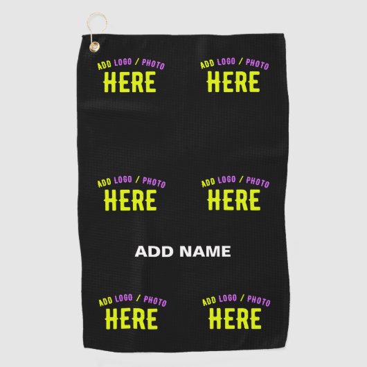 STIJLVOL MODERN ZWART GEVERIFIEERD BRANDED GOLFHANDDOEK (Voorkant)