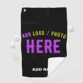 STIJLVOL MODERN ZWART GEVERIFIEERD BRANDED GOLFHANDDOEK (Insitu)