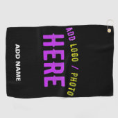 STIJLVOL MODERN ZWART GEVERIFIEERD BRANDED GOLFHANDDOEK (Horizontaal)