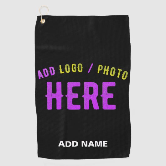 STIJLVOL MODERN ZWART GEVERIFIEERD BRANDED GOLFHANDDOEK (Voorkant)