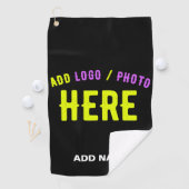 STIJLVOL MODERN  ZWART GEVERIFIEERD BRANDED GOLFHANDDOEK (Insitu)