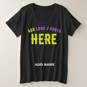 STIJLVOL MODERN  ZWART GEVERIFIEERD BRANDED GROTE MAAT T-SHIRT