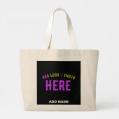 STIJLVOL MODERN ZWART GEVERIFIEERD BRANDED GROTE TOTE BAG (Achterkant)