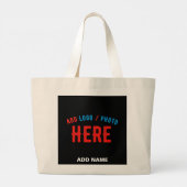 STIJLVOL MODERN ZWART GEVERIFIEERD BRANDED GROTE TOTE BAG (Achterkant)