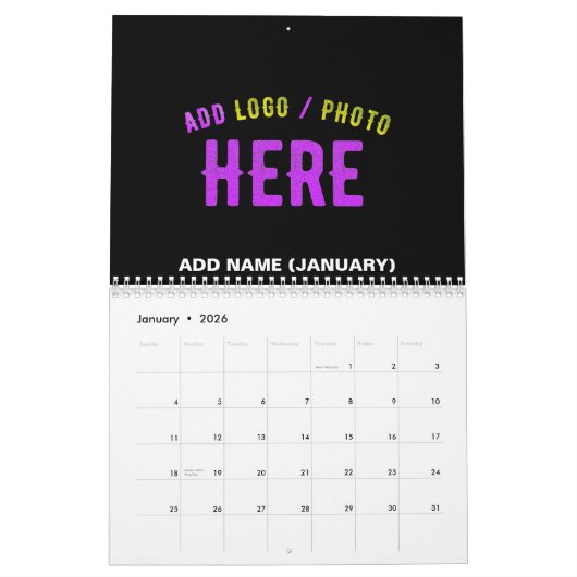 STIJLVOL MODERN  ZWART GEVERIFIEERD BRANDED KALENDER (Jan 2026)