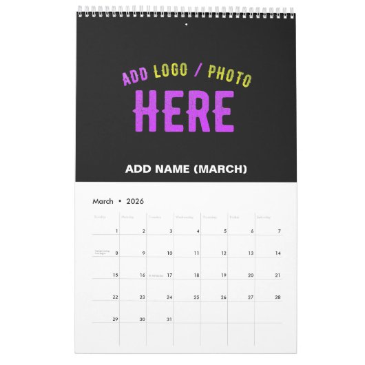 STIJLVOL MODERN  ZWART GEVERIFIEERD BRANDED KALENDER (Mar 2026)