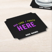 STIJLVOL MODERN ZWART GEVERIFIEERD BRANDED KARTONNEN ONDERZETTERS (Gekanteld)