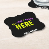 STIJLVOL MODERN ZWART GEVERIFIEERD BRANDED KARTONNEN ONDERZETTERS (Gekanteld)