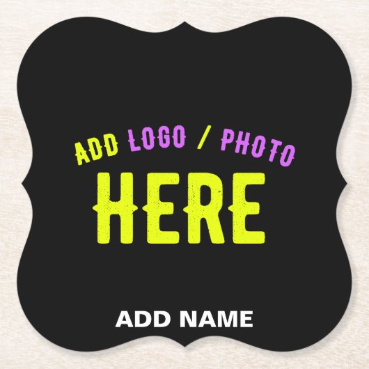 STIJLVOL MODERN ZWART GEVERIFIEERD BRANDED KARTONNEN ONDERZETTERS (Voorkant)