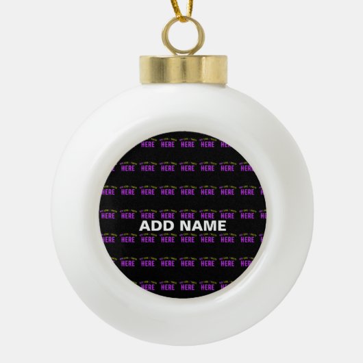 STIJLVOL MODERN ZWART GEVERIFIEERD BRANDED KERAMISCHE BAL ORNAMENT (Voorkant)