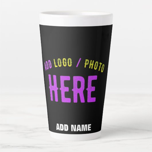 STIJLVOL MODERN ZWART GEVERIFIEERD BRANDED LATTE MOK (Voorkant)