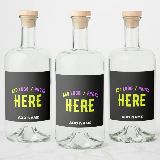 STIJLVOL MODERN ZWART GEVERIFIEERD BRANDED LIKEURFLES ETIKET (Flessen)