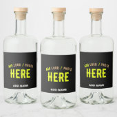 STIJLVOL MODERN ZWART GEVERIFIEERD BRANDED LIKEURFLES ETIKET (Flessen)