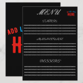 STIJLVOL MODERN  ZWART GEVERIFIEERD BRANDED MENU (Voorkant / Achterkant)