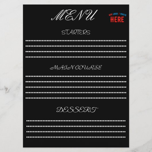 STIJLVOL MODERN  ZWART GEVERIFIEERD BRANDED MENU (Voorkant)