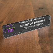 STIJLVOL MODERN ZWART GEVERIFIEERD BRANDED NAAMBORDJE (Zijkant)