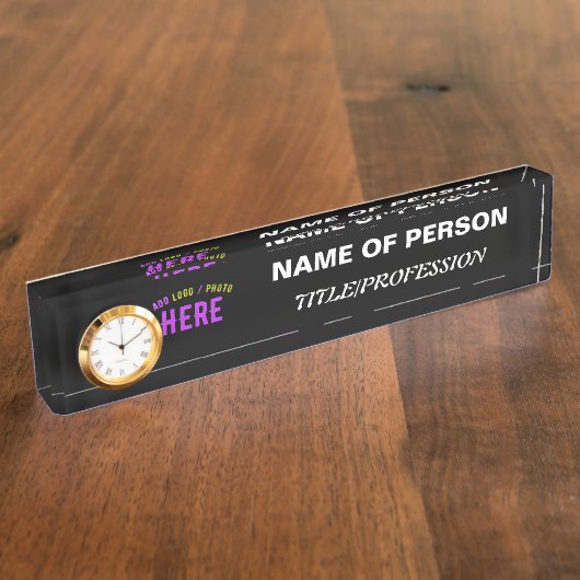 STIJLVOL MODERN  ZWART GEVERIFIEERD BRANDED NAAMBORDJE (Zijkant)