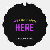 STIJLVOL MODERN ZWART GEVERIFIEERD BRANDED ORNAMENT KAART (Voorkant)