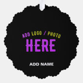 STIJLVOL MODERN ZWART GEVERIFIEERD BRANDED ORNAMENT KAART (Achterkant)