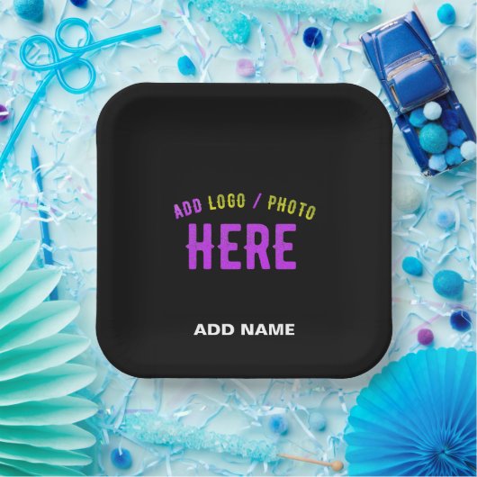 STIJLVOL MODERN  ZWART GEVERIFIEERD BRANDED PAPIEREN BORDJE (Feest)