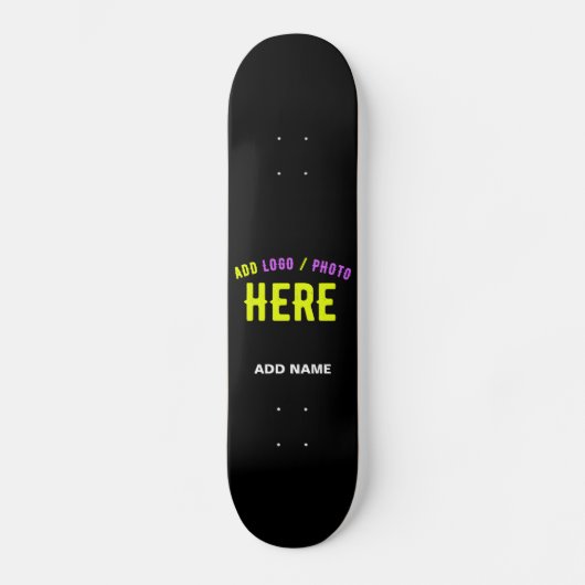STIJLVOL MODERN ZWART GEVERIFIEERD BRANDED PERSOONLIJK SKATEBOARD (Voorkant)
