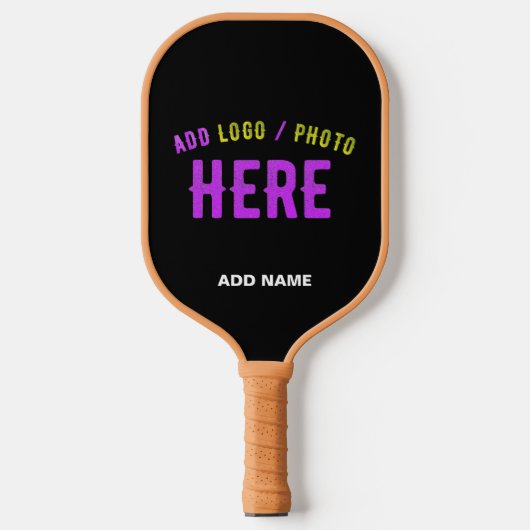 STIJLVOL MODERN  ZWART GEVERIFIEERD BRANDED PICKLEBALL PADDLE (Voorkant)