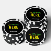STIJLVOL MODERN  ZWART GEVERIFIEERD BRANDED POKER CHIPS (Opstapeling)