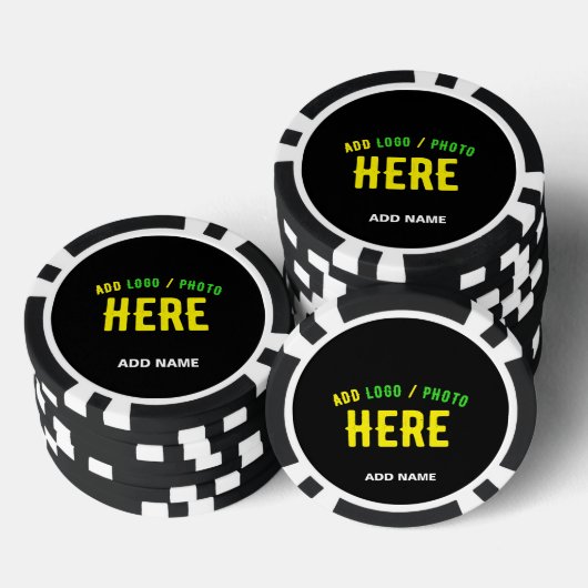 STIJLVOL MODERN  ZWART GEVERIFIEERD BRANDED POKER CHIPS (Opstapeling)