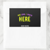 STIJLVOL MODERN ZWART GEVERIFIEERD BRANDED RECHTHOEKIGE STICKER (Tas)