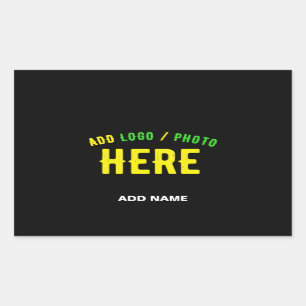 STIJLVOL MODERN ZWART GEVERIFIEERD BRANDED RECHTHOEKIGE STICKER