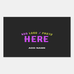 STIJLVOL MODERN  ZWART GEVERIFIEERD BRANDED RECHTHOEKIGE STICKER