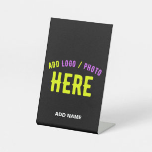 STIJLVOL MODERN  ZWART GEVERIFIEERD BRANDED RECLAMEBORD MET VOETSTUK